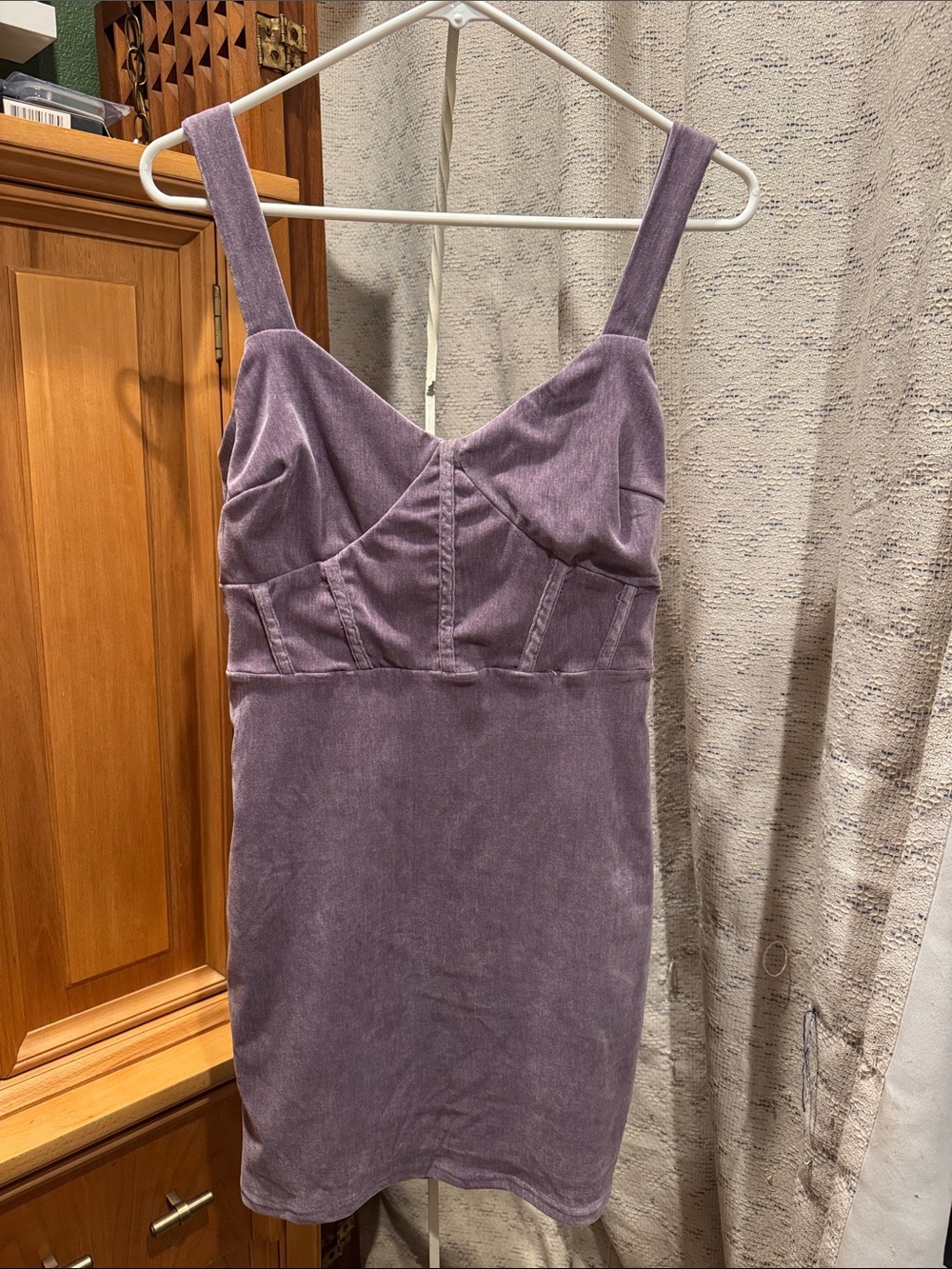 Lena Lavender Velvet mini Dress super soft